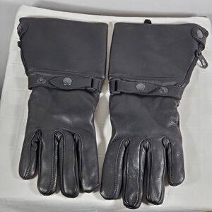NWOT'S Black Leather Gauntlet Gloves Womens